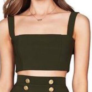 NWT Nookie Milano Crop Bandeau Top in Khaki. Size X-Small